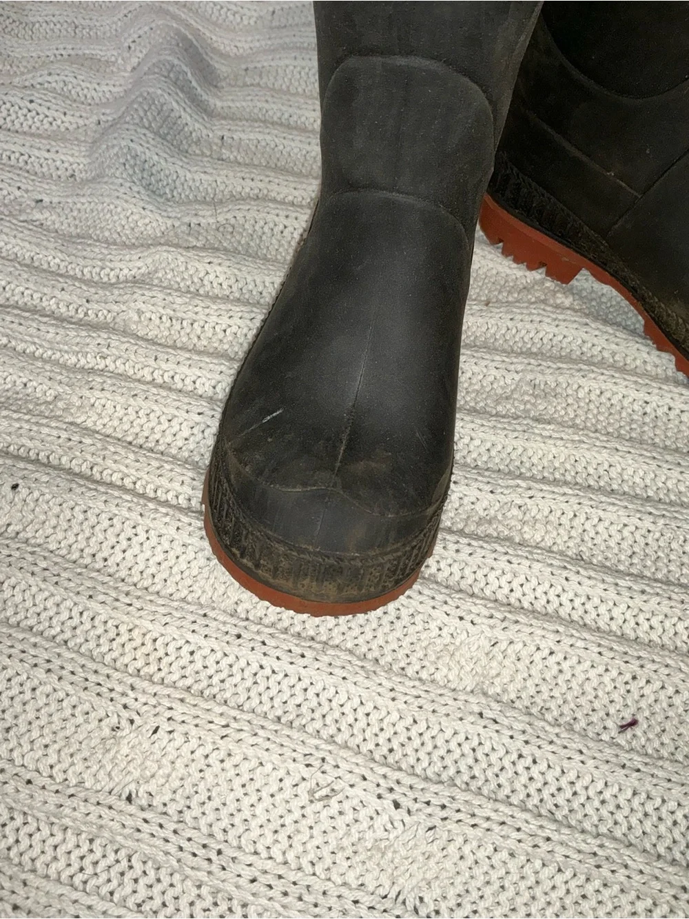 Black Rubber Winter Boots with Brown Soles infant size 5/6